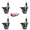 Service Caster 3'' Semi Steel Swivel 1-1/8'' Expanding Stem Caster Set with Brake, 4PK SCC-EX20S314-SSS-PLB-118-4 - alternate 2